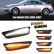 2Pcs LED dynamic turn signal light side marker light for G35 2D Coupe Nissan Skyline 350GT 2003-2007