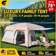 Khemah Unta Camel Tent Family Camping Tent Double Layers Waterproof 5-14 Person Large Portable Luxur