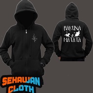 HAKUNA MATATA BLACK ZIPPER HOODIE JACKET - SEKAWAN CLOTHING