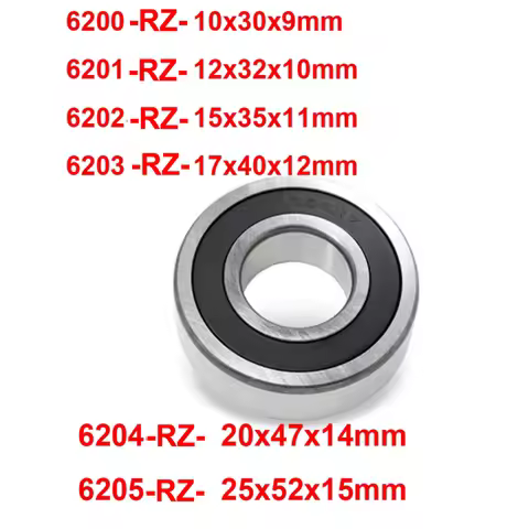 1PC 6200 6201 6202 6203 6204 RZ 6005 Industry Motor Spindle Ball Bearing 10x30x9 12x32x10 15x35x11 1
