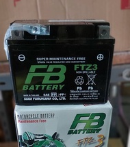 FB Battery FTZ3 เเบตเตอร์รี่แห้ง ใช้สำหรับรถมอเตอร์ไซค์สตาร์ทเท้าทุกรุ่น