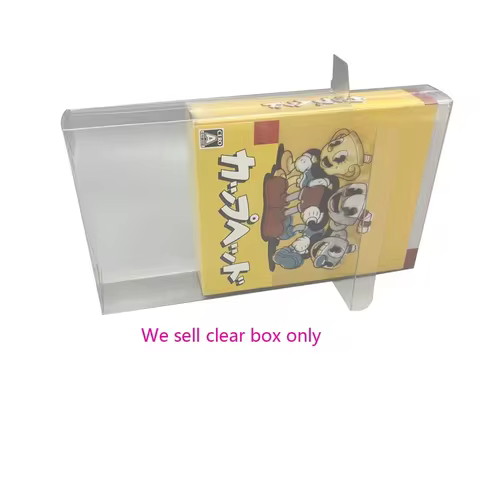 Transparent clear PET cover For SWITCH NS for Cuphead Japan version game storage display box collect