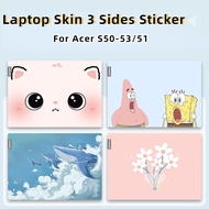 Computer Laptop Skin Vinyl 3 Sides For Acer Swift FUN Plus S50-53 N20C5 S50-51 15 inch Notebook Covering Protective Sticker Dustproof Film