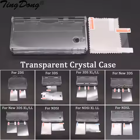 Clear Crystal Protective Cover Case Shell Housing For 3DS 3DSLL 3DSXL New 3DS XL LL NDSL NDSi LL XL 