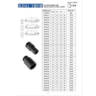 KINGTOYO 3/4"DR METRIC DEEP IMPACT SOCKET 17-52MM