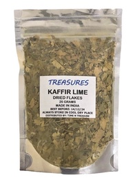 Treasures Kaffir Lime - Dried Leaves Flakes - Gondhoraj Lemon - Makrut - 100% Pure From India (25g)