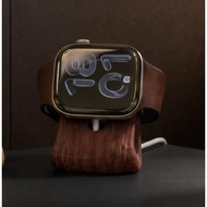 Premium Apple Watch Charging Stand | Burl Wood Style Smartwatch Dock | Desk & Bedside Watch Charger