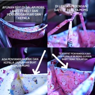 Car Swing / Baby Swing Inside Car + Safety Belt and Foot and Head Support