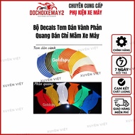 Decal Set of Reflective Rim Stickers for 18 Inch Car and Motorcycle Rims