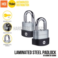 YALE Laminated Steel Padlock (Outdoor Hardened Steel Shackle Lock for Shed, Gate, Chain)