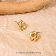 Bông tai nữ chuôi bạc 925 Eleanor Accessories viền xoắn khuyên tai basic phụ kiện trang sức 8275