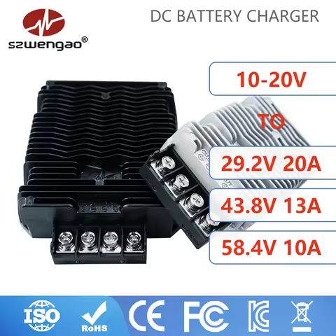 DC DC 12V to 29.2V 43.8V 58.4V 600W Lifepo4 Lithium Battery Charger Step up Waterproof Chargers for 