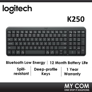 Logitech K250 Compact Bluetooth Wireless Keyboard With Spill Resistant, Deep Profile Keys, Tilt legs