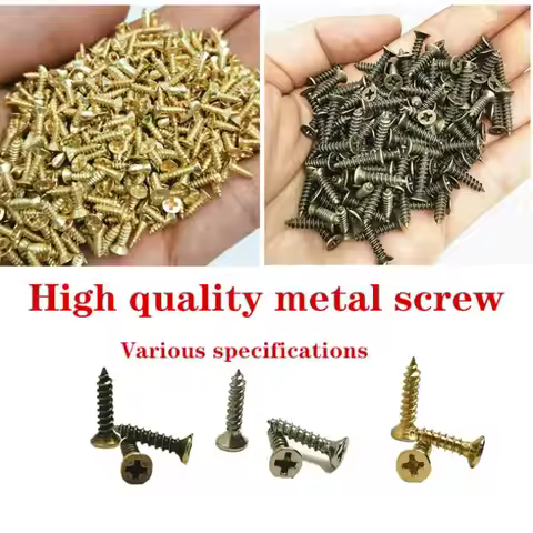 100 pcs Micro Small Phillips Flat Head Cross Round Pan Head Self-tapping Screws Wood Furniture Screw