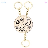 FQ 3 Pieces New Round Sun Star Moon Pendant keychain Fashion Best Friend Forever Friendship BFF Men 