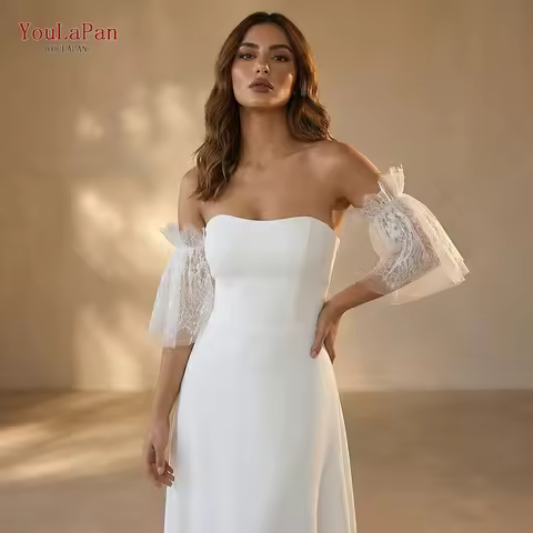 TOPQUEEN Sleeves For Wedding Dress Gants Dentelle Femme Elbow Length Wedding Accessories Gant Mariag