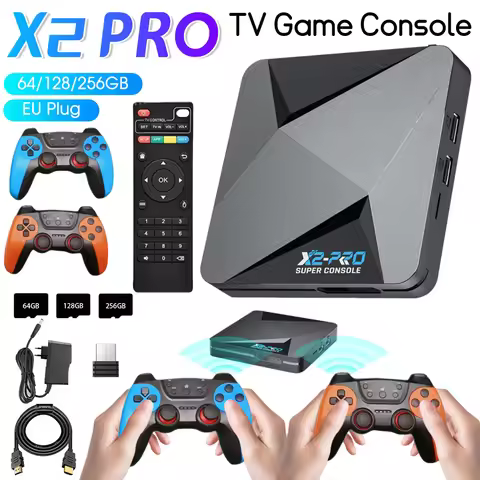 X2 Pro Retro Video Game Console TV Box 65000+ Games with 2 Gamepads Super Console 4K 60+ Game Emulat