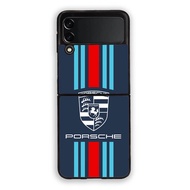 Hardcase Casing Case Samsung Galaxy Z Flip Fold 3 4 5G Porsche Logo Racing AB0402
