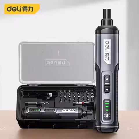 Deli Electric Screwdriver 3-Speed Large Torque Cordless 2000mAh Battery Drill 4V Power Tools Set Hou