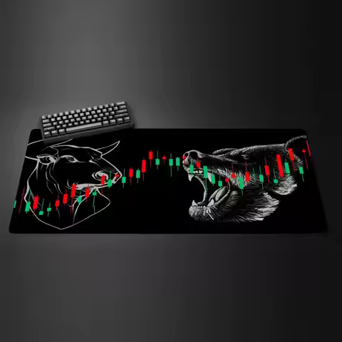 Bull Bear Trading Chart Mouse Pad 50X100 Large Computer Office Game Table Mats Anti-slip Gaming Keyb