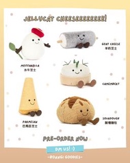 ✨ New! ✨ Jellycat Amuseables Cheese🧀 Mozzarella 水牛芝士/ Parmesan 巴馬臣芝士/ Goat Cheese 羊奶芝士/ Camembert/ S
