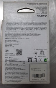 全新 sony np-FW50 原廠電池 for nex a5100 a7 5r 5t a6400 a6500 a5000 a7r