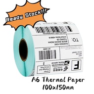 A6 Thermal Sticker Roll Thermal Label Sticker 100mm*150mm 300/roll, 350/roll  热敏标签 300/卷，350/卷 AWBSh