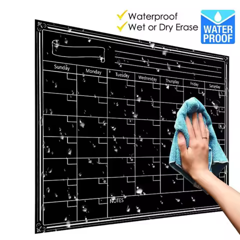 1Pc Dry Erase Board Blackboard Month Magnetic Calendar Chalkboard Wall Sticker