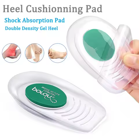 GEL heel pad soft shock-absorbing heel insert half pad U-shaped heel cup, dual color foot cup heel p