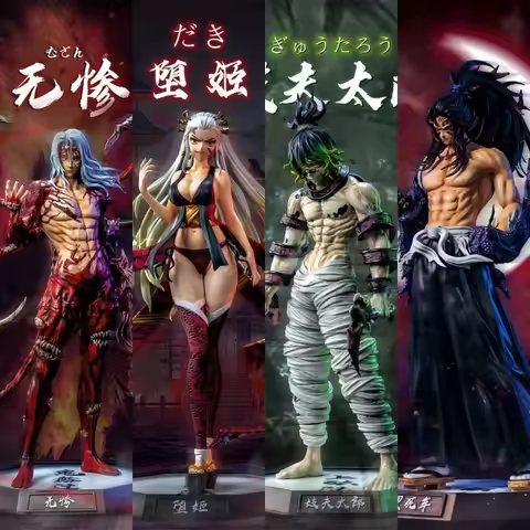 Hot Demon Slayer Action Figures Muzan Daki Gyutaro Yoriichi Tsugikuni Upper Moon Twelve Kizuki Anime
