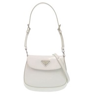 全新 Prada SPAZZOLATO 1BH188 三角形 Logo 白色皮革兩用單肩包 白色 0372 [二手]