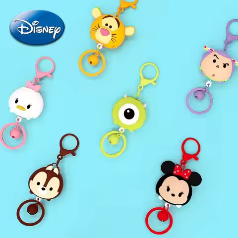 Mickey Mouse Keychain Pooh Bear Cartoon Cute Character Retractable Backpack Pendant Accessory Easy T