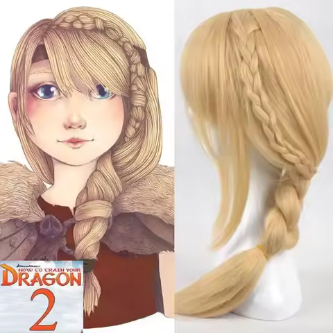New Movie How To Train Your Dragon 2 Astrid Long Braid Cosplay Wigs for women Wig Cap