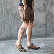 Ami Khaki Heavyweight Casual Pants Men's Shorts Tie-Dye Craft Fermentation Wash Pure Cotton Trendy F