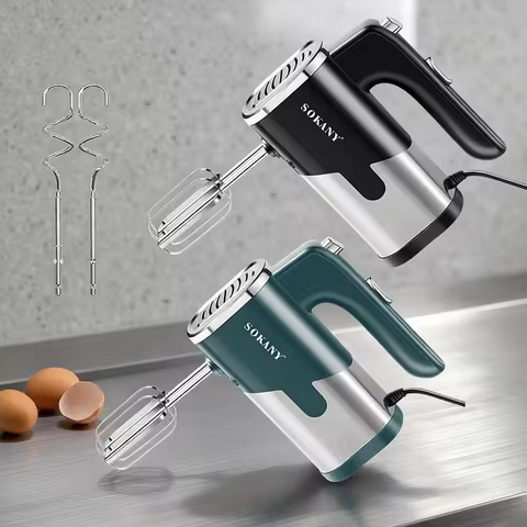800W Electric Food Mixer Double Sticks Egg Beater Knead Dough 5 Speeds Kitchen Blender Cream Jam Pud