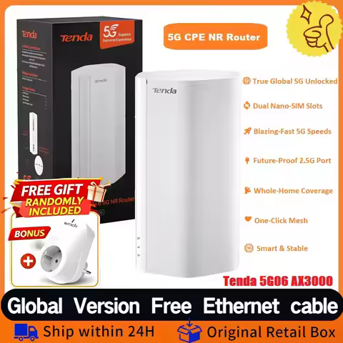 Tenda 5G CPE SIM Router AX3000 Wi-Fi 6 Wireless CPE Modem WiFi Hotspot 5G/4G/3G Multi-Mode 2.4Ghz 5G