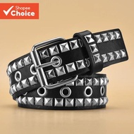 New Square Bead Pyramid Punk Y2K Metal Riveted Adjustable Unisex Belt for Jeans Streetwear Y2K Belt 