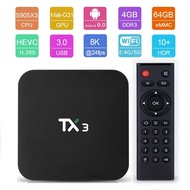 TX3 4GB/32GB Amlogic S905x3/S905x4 Android 9.0 8K Video Decode TV Box 2.4G+5.8G WiFi 1000Mbps LAN US