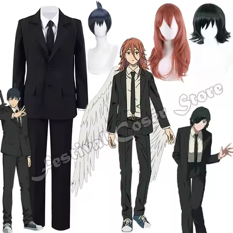 Anime Chainsaw Man Angel Devil Kobeni Higashiyama Hayakawa Aki Cosplay Costume Wig Demon Hunter Unif