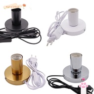 EU-FASHION Light Socket Desktop Lamp Base Polished Metal EU Plug With Line Pendant Bulb Socket