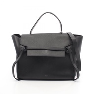 【二手】 CELINE BELT BAG MINI 手提包，176103，黑色皮革，兩用手提包，女士，二手 B