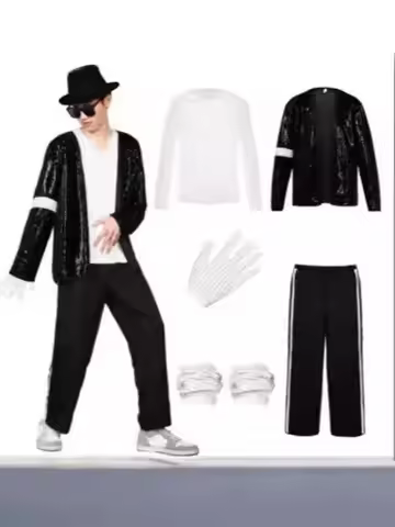 Michael Jackson Cosplay MJ Cos Child Adult Costume Billie Jean Jacket gift glove