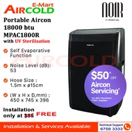 NOIR by Mistral Portable Aircon 18000 btu with UV Sterilisation MPAC1800R - 𝐅𝐑𝐄𝐄 𝐈𝐍𝐒𝐓𝐀𝐋𝐋𝐀𝐓𝐈𝐎𝐍