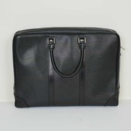 Lv路易威登男士黑色啞光皮公文包 尺寸：40*30*6-