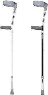 Heavy Duty Forearm Crutches Supports Up to 130kg Closed Cuff Crutches 1 Pair of Lightweight Aluminium Crutches for Adults 10 Stops Adjustable with Soft Ergonomic Handle Grips Fashionable