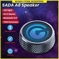 SADA A8 Wireless Bluetooth 360° Stereo Sound Portable Bluetooth Speaker TWS Speakers LED Outdoor Bas