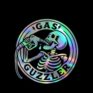 Funny Gas Guzzler Skeleton Car Fuel Tank Cap Cover Stickers Windows Decor Decals Vinyl Accessories