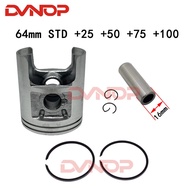 Motorcycle Piston Ring Kit For Suzuki TS185 185cc TS 185  Bore Size 64mm 64.25mm 64.5mm 64.75mm 65mm