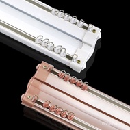 Double Top Track Curtain Box Pulley Straight Track Aluminum Alloy Curtain Guide Track Double Silent 