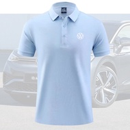 Áo Thun Polo Tay Ngắn Màu Xanh Nhạt Mùa Hè 2023 Của Volkswagen ID POLO Áo Thun Công Sở Màu Xanh Biển